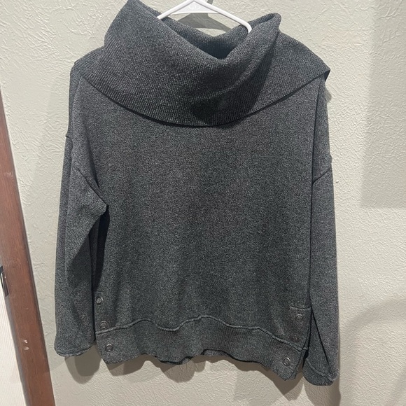 Apt. 9 Sweaters - Apt. 9 Charcoal Cowl Neck Sweater Button Detail Size Medium Warm Cozy Chic